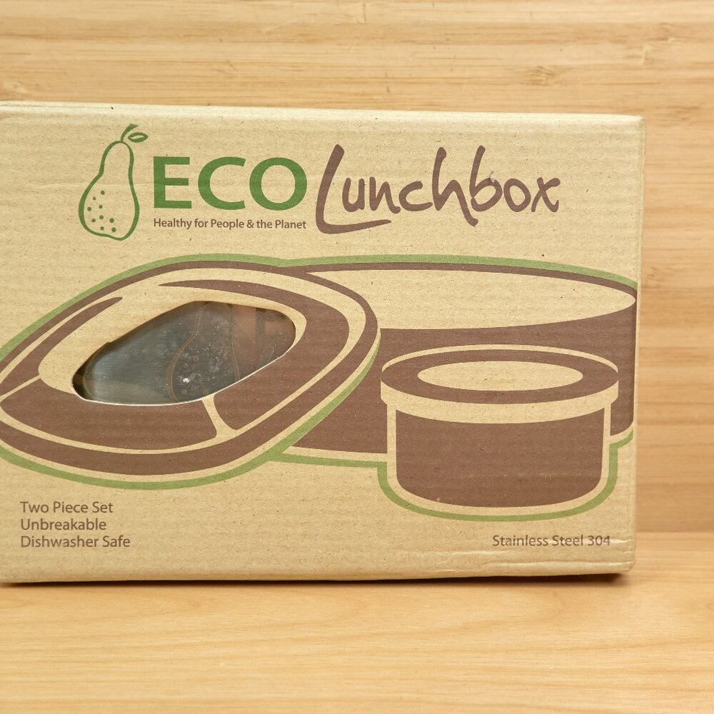 ECOlunchbox Oval Stainless Steel Lunch Box Set Leak-Proof Bento Container